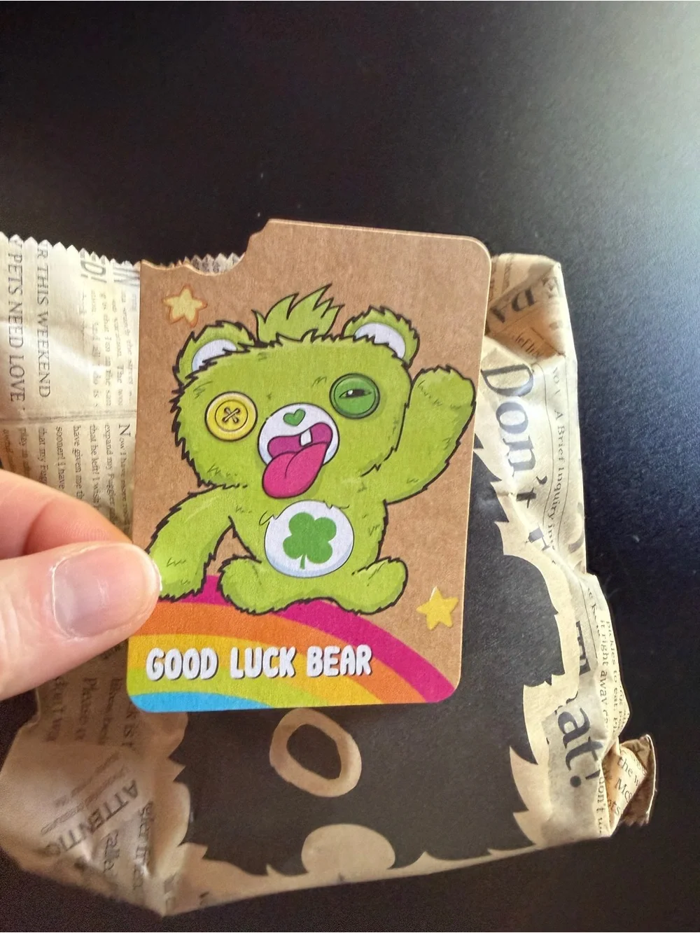 Fuggler Care Bears Plush Bag Clip Charm Good Luck Green Keychain NO BOX